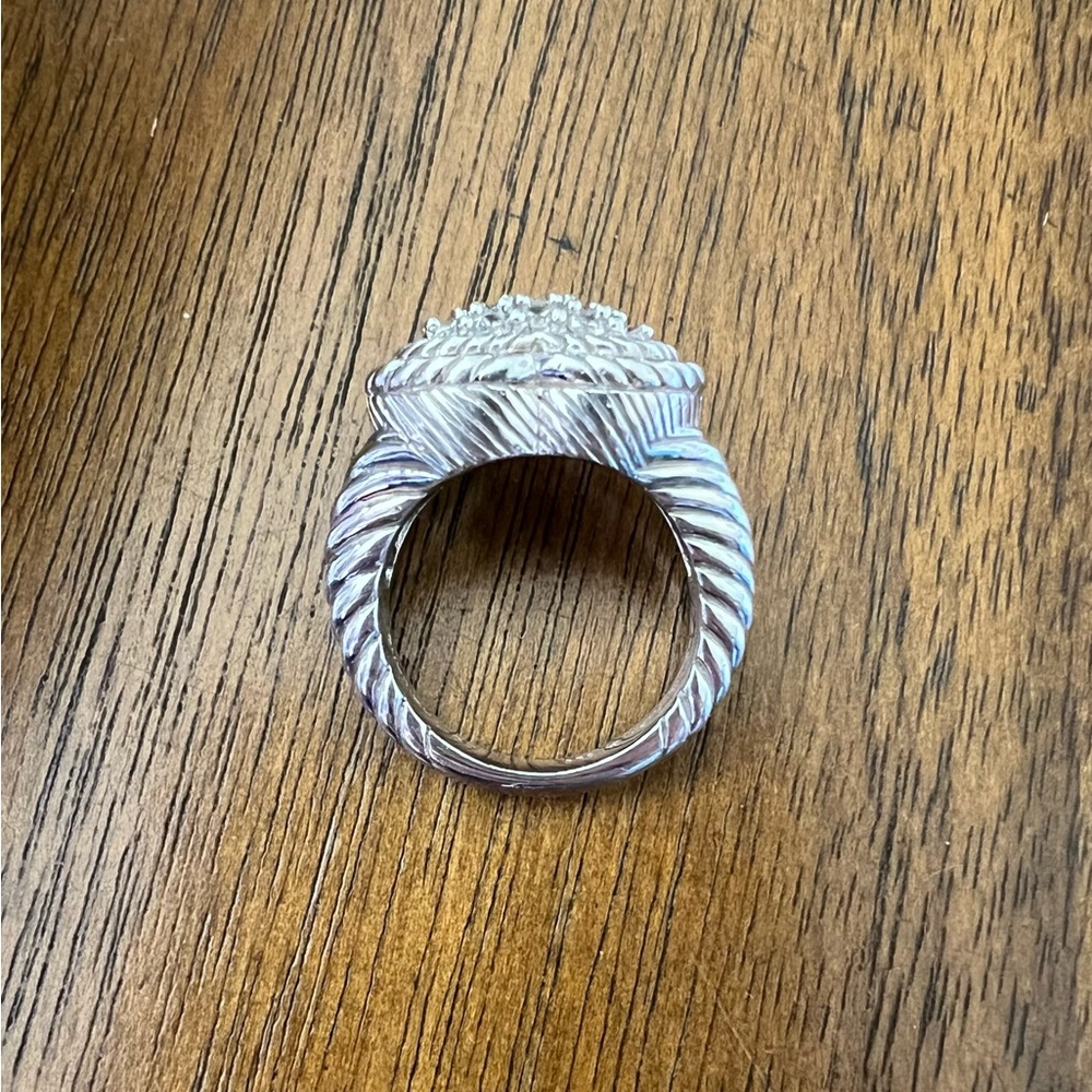 Judith Ripka Sterling Silver Pavé Heart Diamonique CZ Ring Size 6 - Picture 14 of 15
